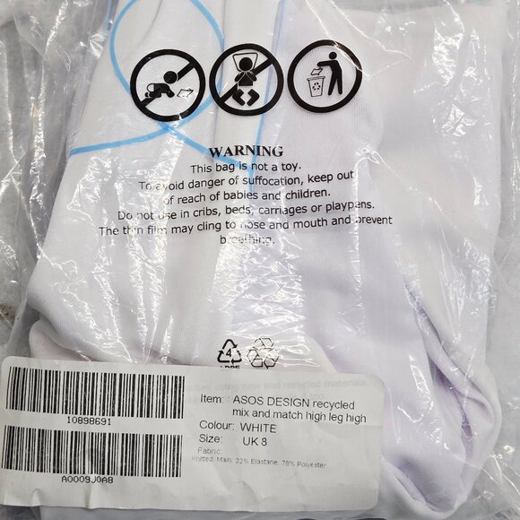 NEW ASOS DESIGN MIX & MATCH WHITE HIGH LEG HIGH WAIST BIKINI BOTTOM SIZE 4 - Picture 6 of 6